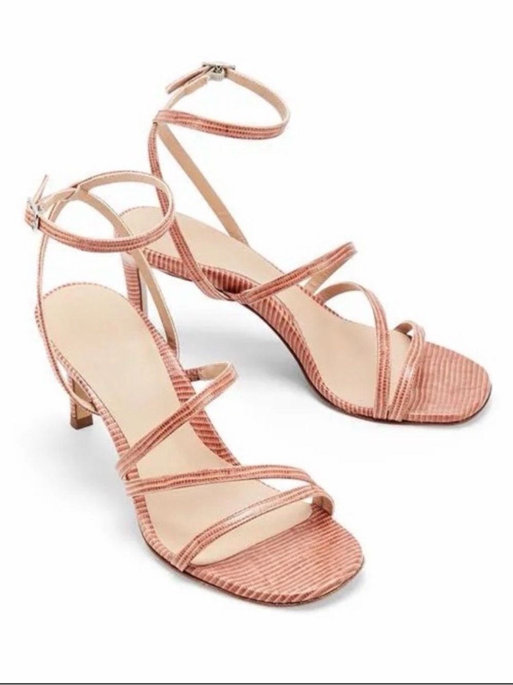 Inez Sophia Sandal in pink lizard size 6 W